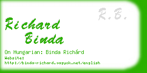 richard binda business card